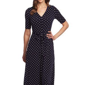 Chaus Navy "Lisa" belted dress NWT